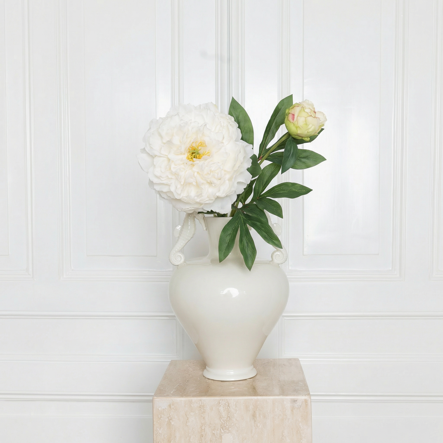 Peony Vintage Silk Two-headed White