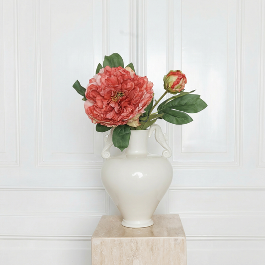 Peony Vintage Silk Two-headed Coral