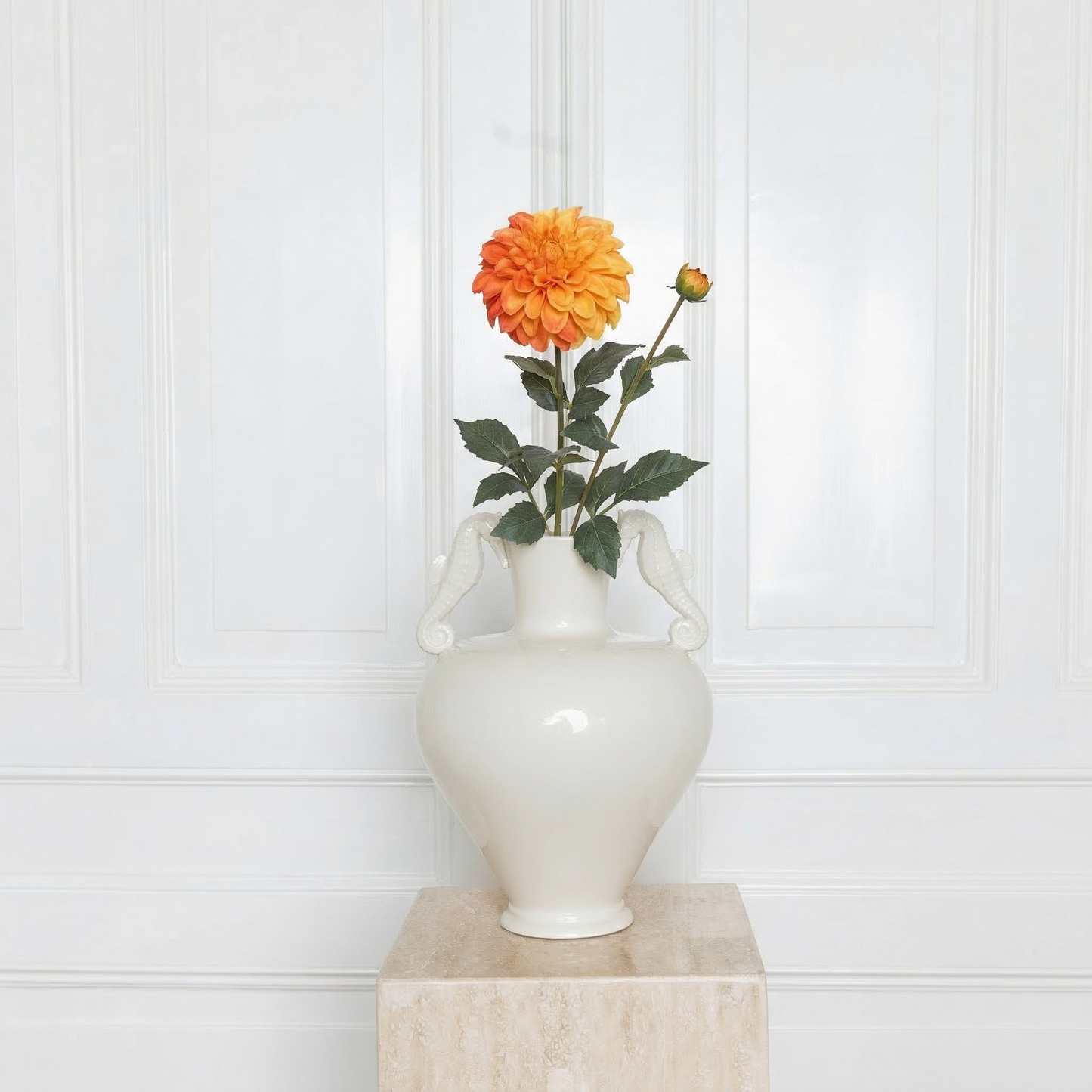 Dahlia Flower Two-headed Orange