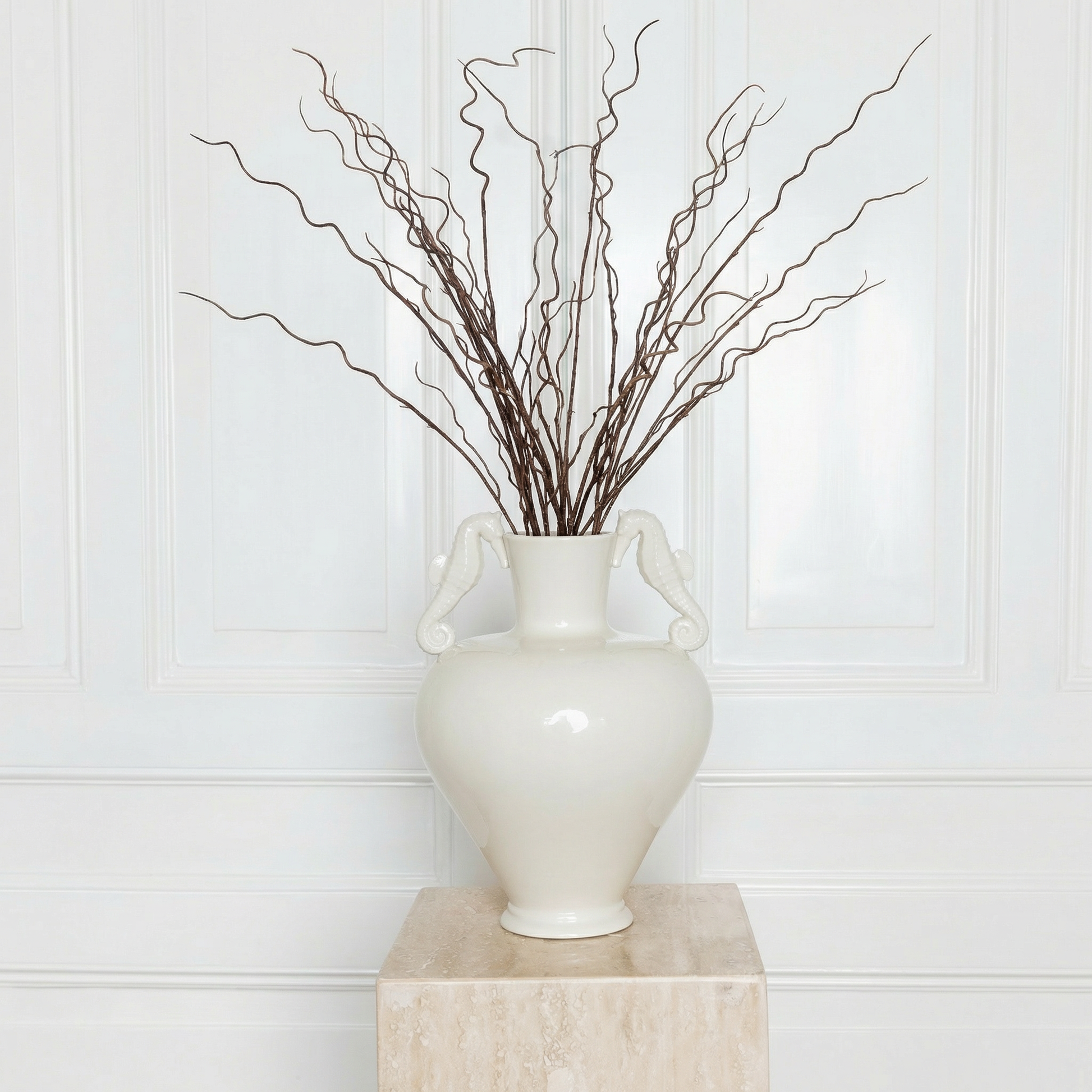 Natural brown wood twig branch - Realistic decorative silk flower filler - Atelier Verden