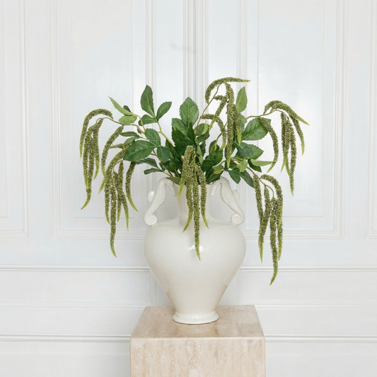 Realistic green Hanging Amaranthus - Long cascading silk flower stem - Atelier Verden