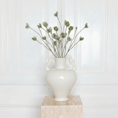 Realistic green Poppy bud stem - High-end silk botanical greenery - Atelier Verden