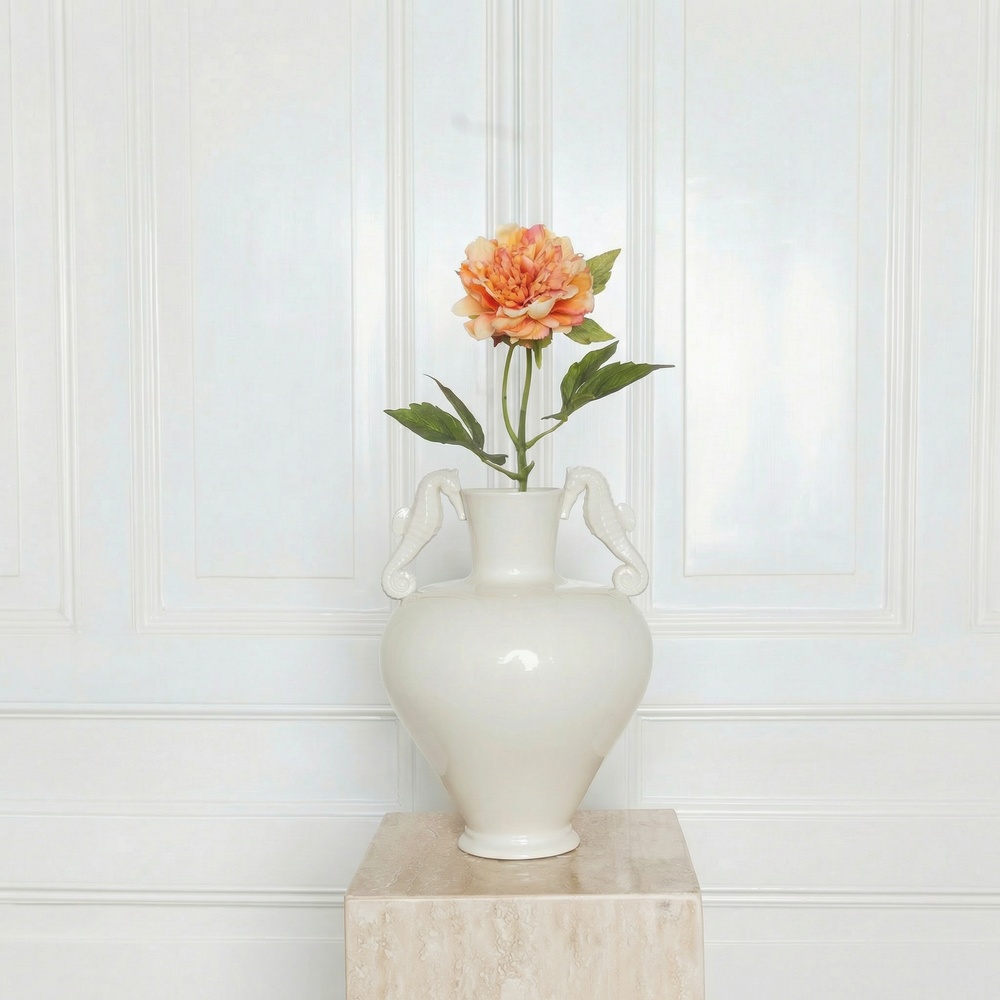 Medium Peony Flower Orange 