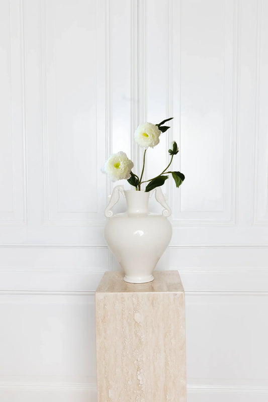 Three-headed peony flower White